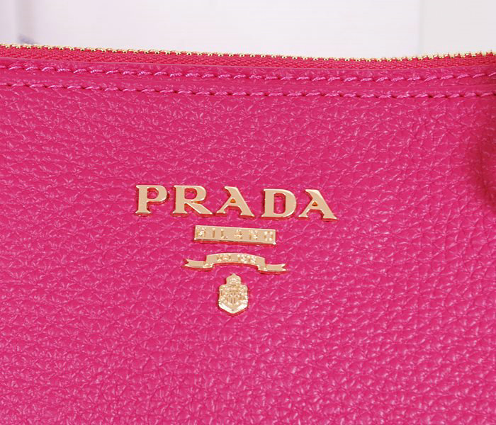 2014 Prada royalBlue calfskin leather tote bag BN2324 rosered - Click Image to Close
